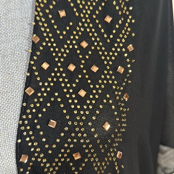 Jessica Mc Clintock Sheer with Rose Gold Faux Rhinestone Embellished  Kimono NWT - Picture 7 of 12